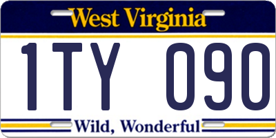 WV license plate 1TY090