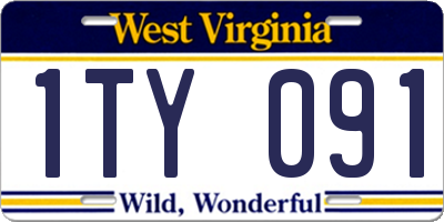 WV license plate 1TY091