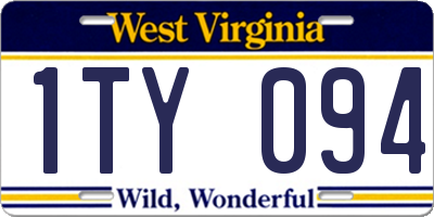 WV license plate 1TY094