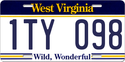 WV license plate 1TY098