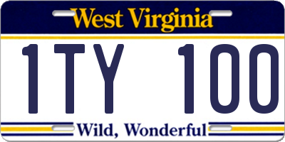 WV license plate 1TY100