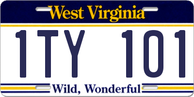 WV license plate 1TY101