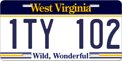 WV license plate 1TY102