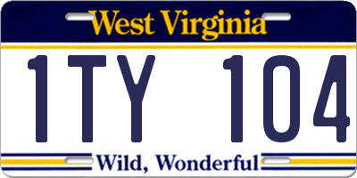 WV license plate 1TY104