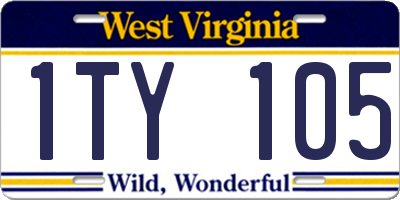 WV license plate 1TY105