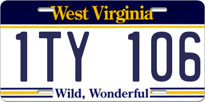 WV license plate 1TY106