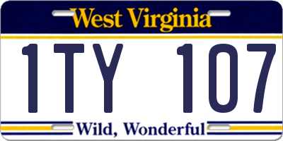 WV license plate 1TY107