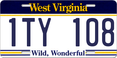 WV license plate 1TY108