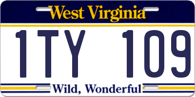 WV license plate 1TY109