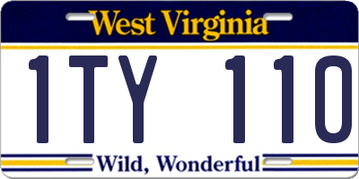 WV license plate 1TY110