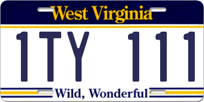 WV license plate 1TY111
