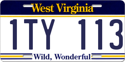 WV license plate 1TY113