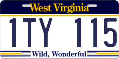 WV license plate 1TY115