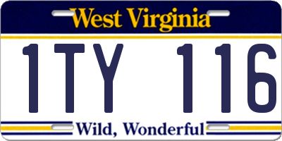WV license plate 1TY116
