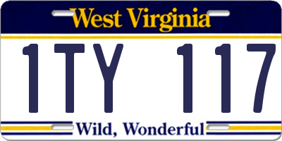 WV license plate 1TY117