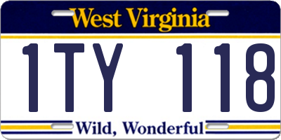 WV license plate 1TY118