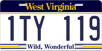 WV license plate 1TY119