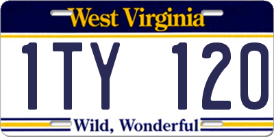 WV license plate 1TY120