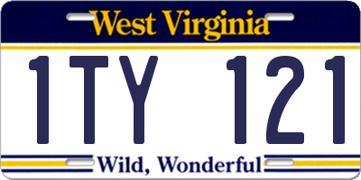 WV license plate 1TY121