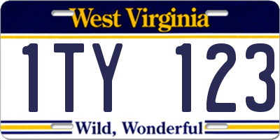WV license plate 1TY123