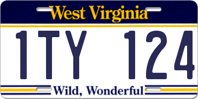 WV license plate 1TY124