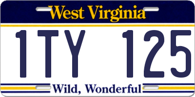 WV license plate 1TY125