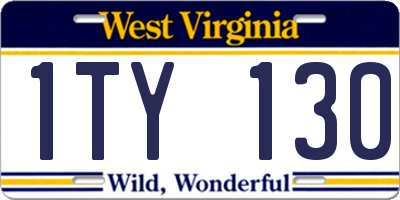 WV license plate 1TY130