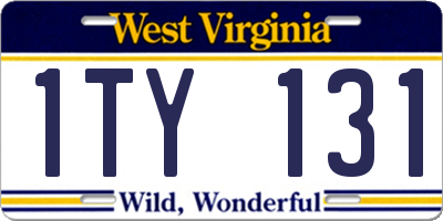 WV license plate 1TY131