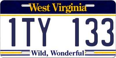 WV license plate 1TY133
