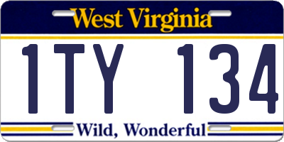 WV license plate 1TY134