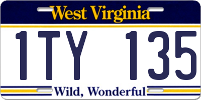 WV license plate 1TY135