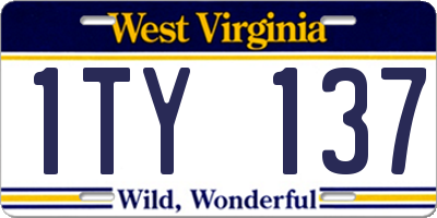 WV license plate 1TY137