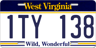 WV license plate 1TY138