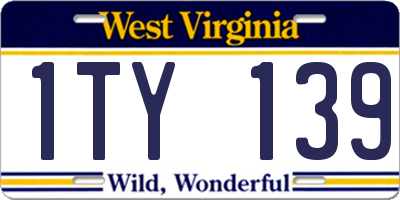 WV license plate 1TY139