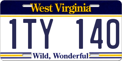 WV license plate 1TY140
