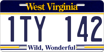 WV license plate 1TY142