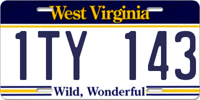 WV license plate 1TY143