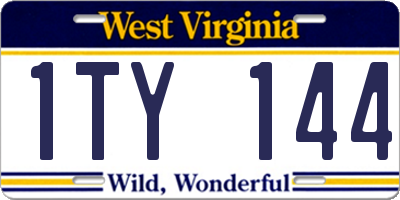 WV license plate 1TY144