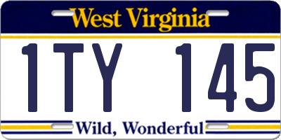 WV license plate 1TY145