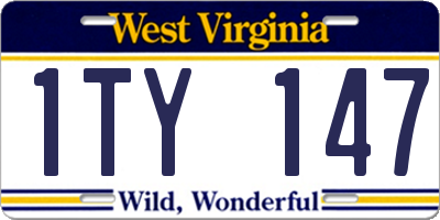 WV license plate 1TY147