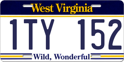 WV license plate 1TY152