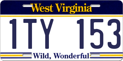 WV license plate 1TY153