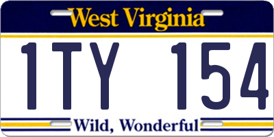 WV license plate 1TY154