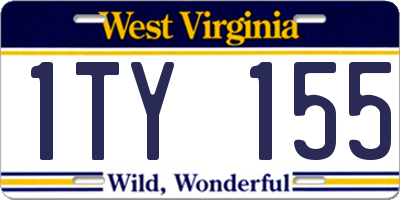 WV license plate 1TY155