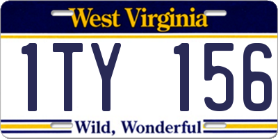 WV license plate 1TY156