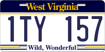 WV license plate 1TY157