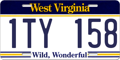WV license plate 1TY158