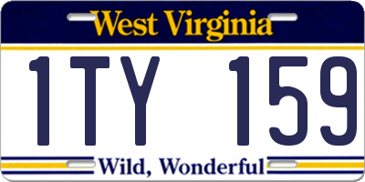 WV license plate 1TY159