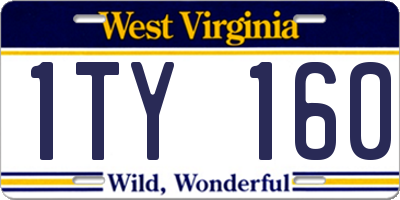 WV license plate 1TY160