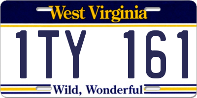 WV license plate 1TY161
